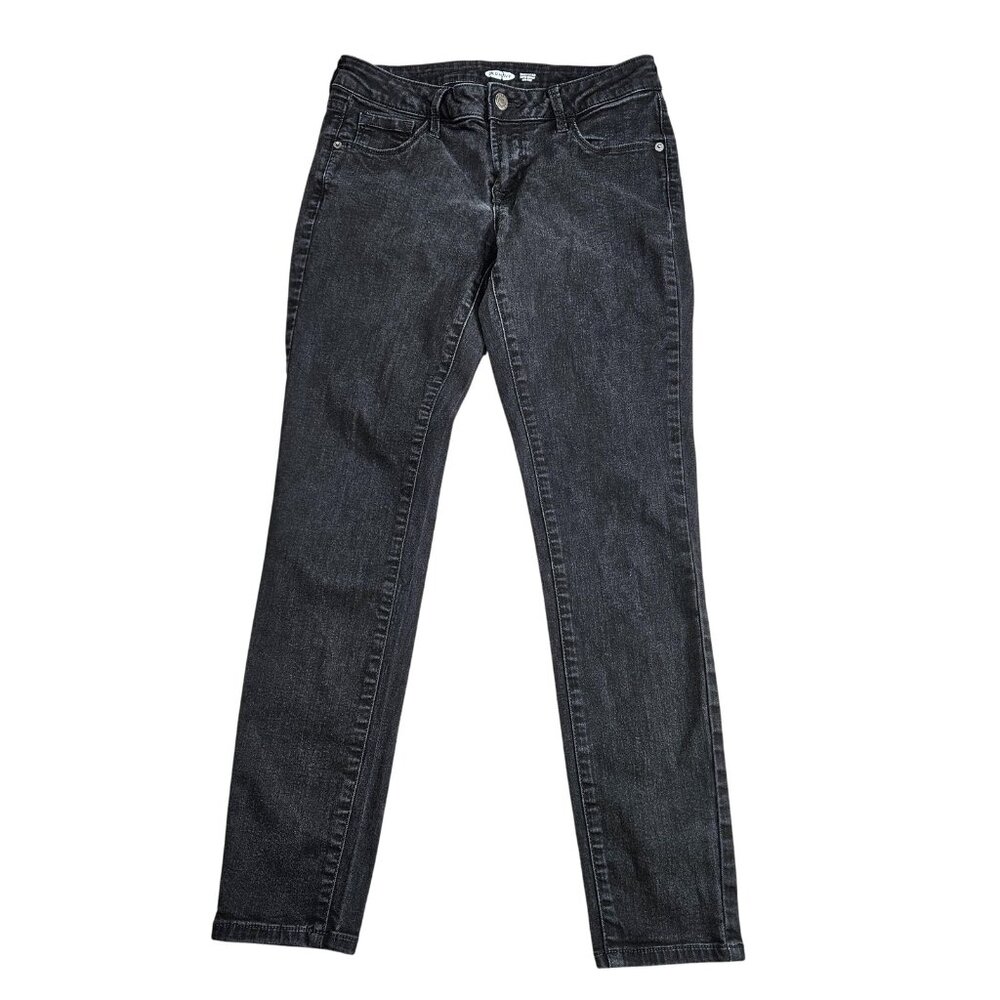 Old Navy Rockstar Super Skinny Jeans Womens 6 Short Black Charcoal Stretch Denim